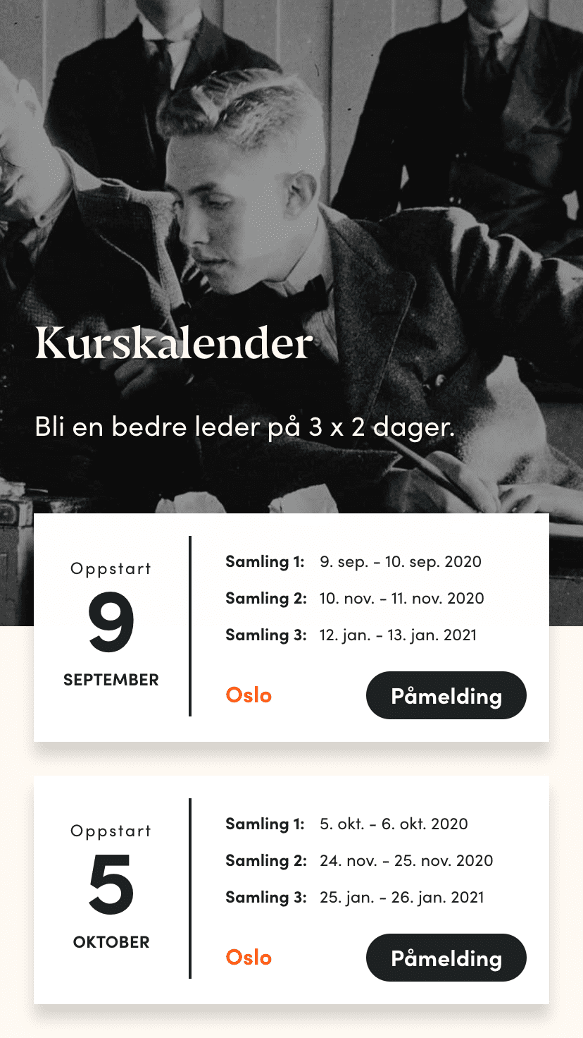 Et treningsprogram for tydeligere ledelse – Senior UX designer i Oslo – Axel Ferdinand Giæver / Prototypen